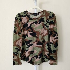 VERONICA BEARD Porter Camouflage Print Puff Long Sleeve Pullover Top Sz XS